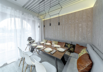 КУХНЯ С ПРОБКОВОЙ СТОЛОВОЙ