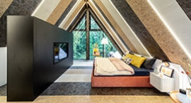 Полосатая мансарда с пятью зонами