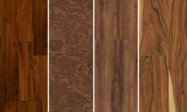 образцы напольных покрытий в коричневой гамме